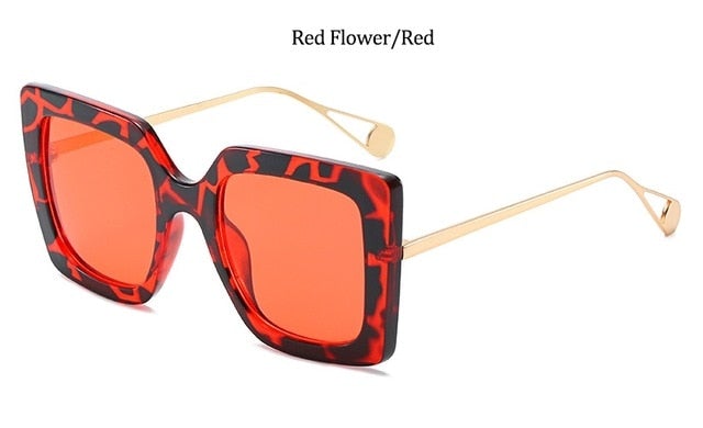 Retro Black Frame Metal Square Sunglasses