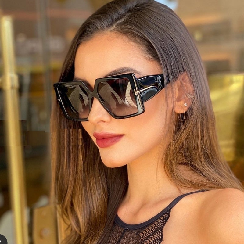 Leopard Vintage Oversized Square Sunglasses