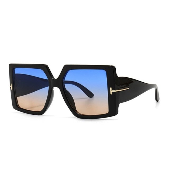 Leopard Vintage Oversized Square Sunglasses