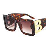 Side Letter B Oversized  Square Sunglasses