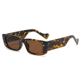 Travel Rectangle Tinted Retro Sunglasses
