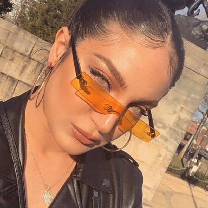 Rimless Small Square Sunglasses