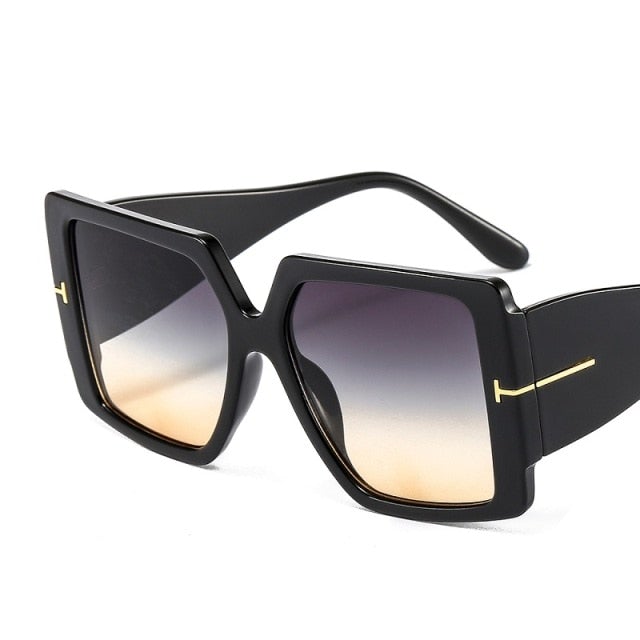 Eye Catching Pattern Color Lens Square Sunglasses