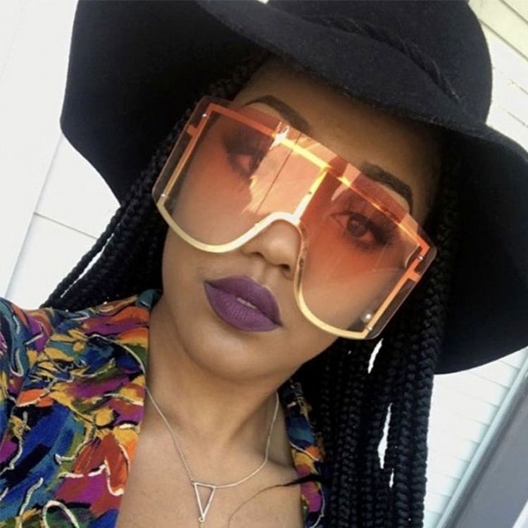 Rimless Metal Visor Sunglasses