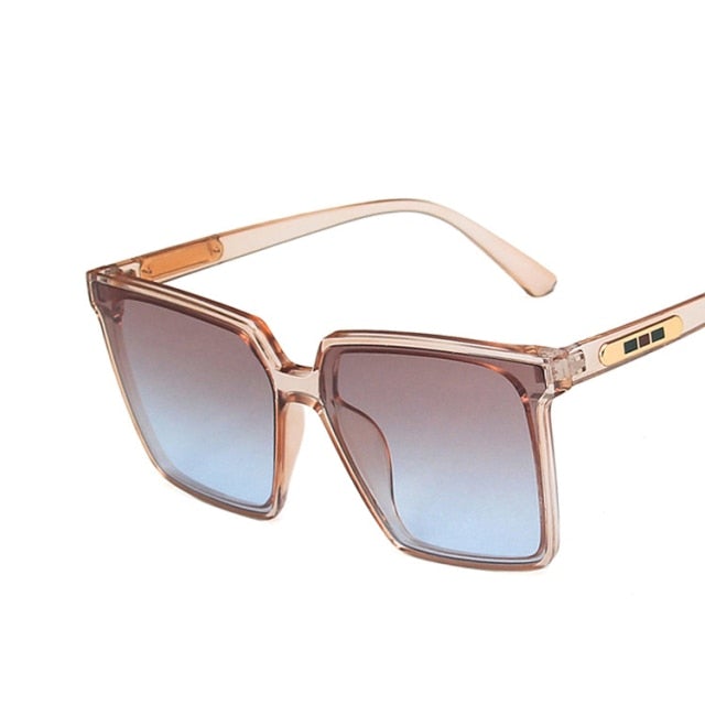 Vintage Transparent Oversized Square Sunglasses