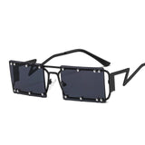 Rivet Decoration Square Metal Sunglasses
