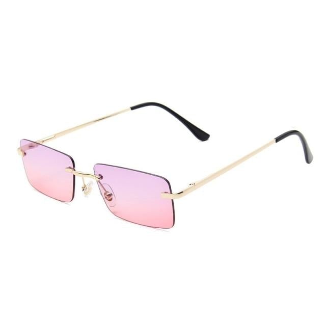 Rimless Vintage Alloy Super Light Gradient Square Sunglass