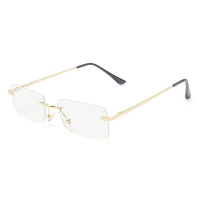 Rimless Vintage Alloy Super Light Gradient Square Sunglass