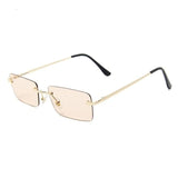 Rimless Vintage Alloy Super Light Gradient Square Sunglass