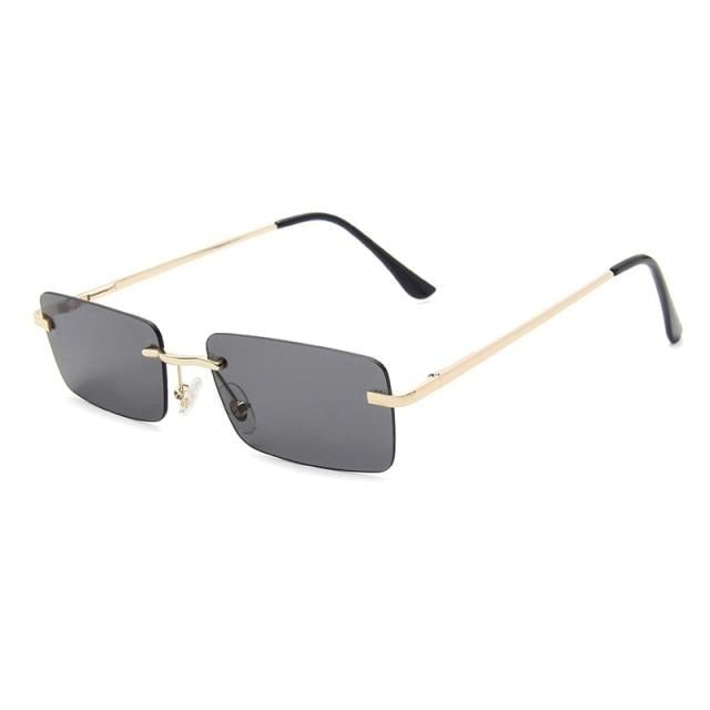 Rimless Vintage Alloy Super Light Gradient Square Sunglass