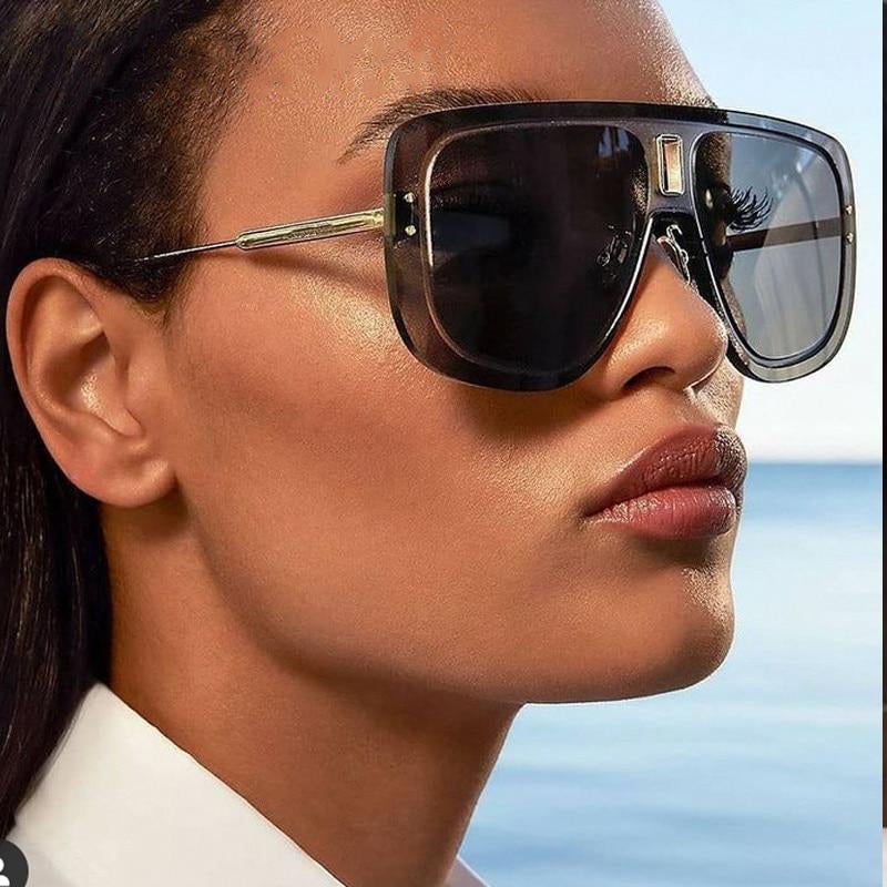 Rimless Vintage Chic Alloy Gradient Shade Aviator Sunglass