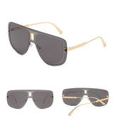 Rimless Vintage Chic Alloy Gradient Shade Aviator Sunglass