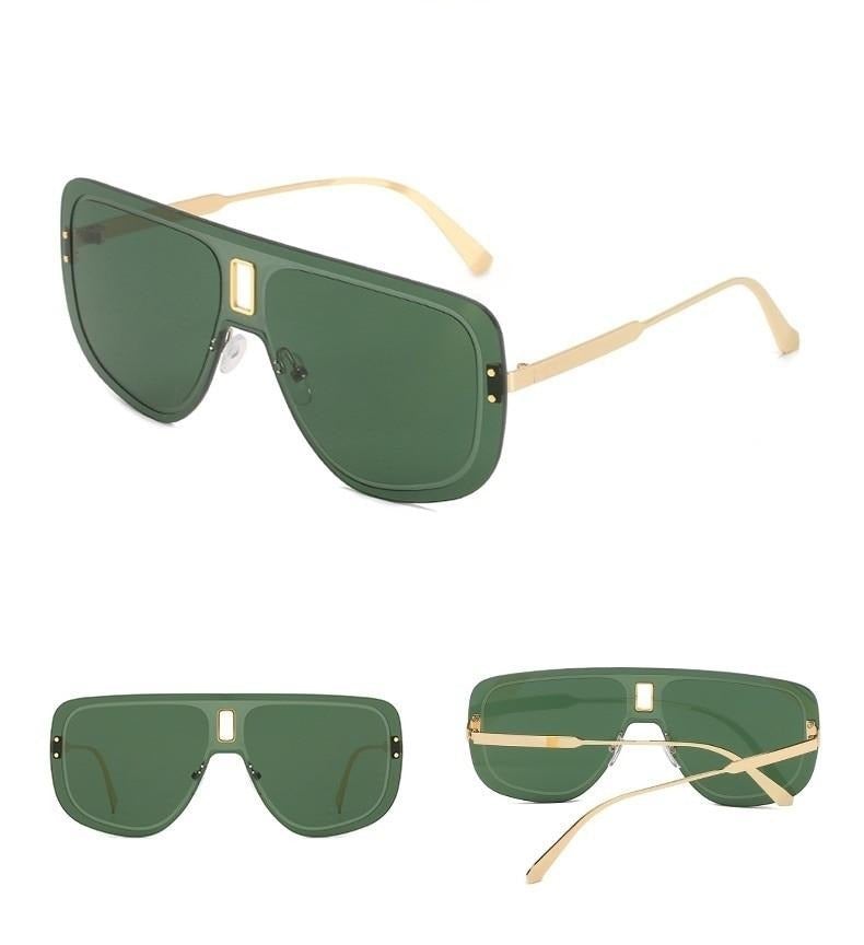 Rimless Vintage Chic Alloy Gradient Shade Aviator Sunglass