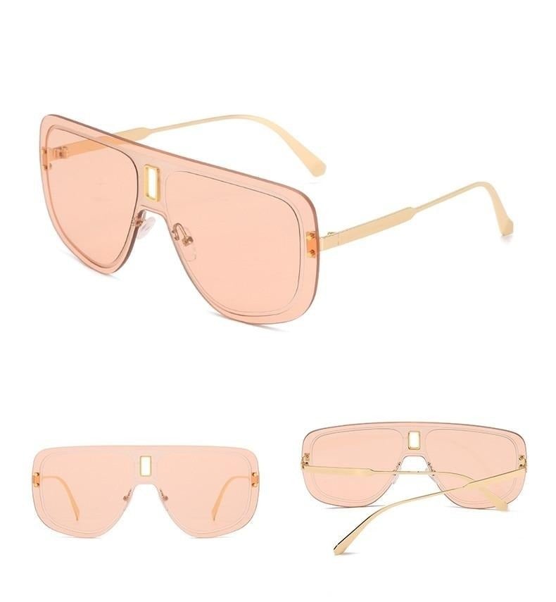 Rimless Vintage Chic Alloy Gradient Shade Aviator Sunglass