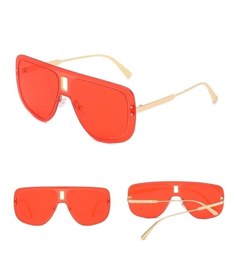 Rimless Vintage Chic Alloy Gradient Shade Aviator Sunglass
