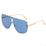 Rimless Vintage Chic Alloy Gradient Shade Aviator Sunglass