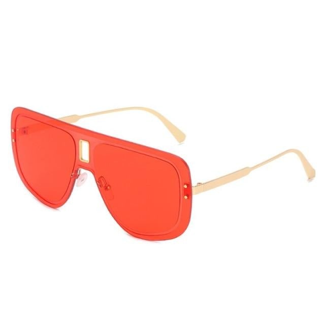 Rimless Vintage Chic Alloy Gradient Shade Aviator Sunglass