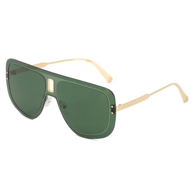 Rimless Vintage Chic Alloy Gradient Shade Aviator Sunglass