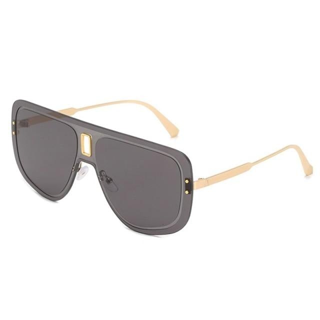 Rimless Vintage Chic Alloy Gradient Shade Aviator Sunglass