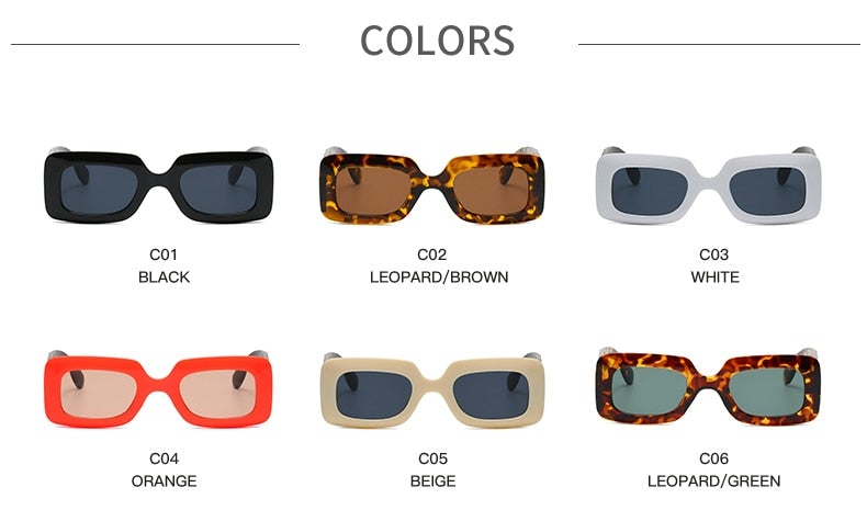 Square Wide Temples Punk Sunglasses