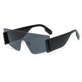 Rimless Shield One Piece Cat Eye Sunglasses