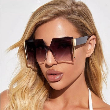 Oversized Square Rimless Sunglasses