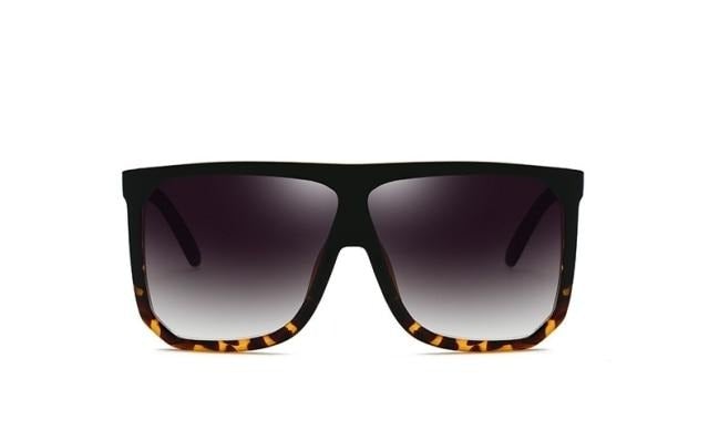 Flat Top Oversize Gradient Square Sunglasses