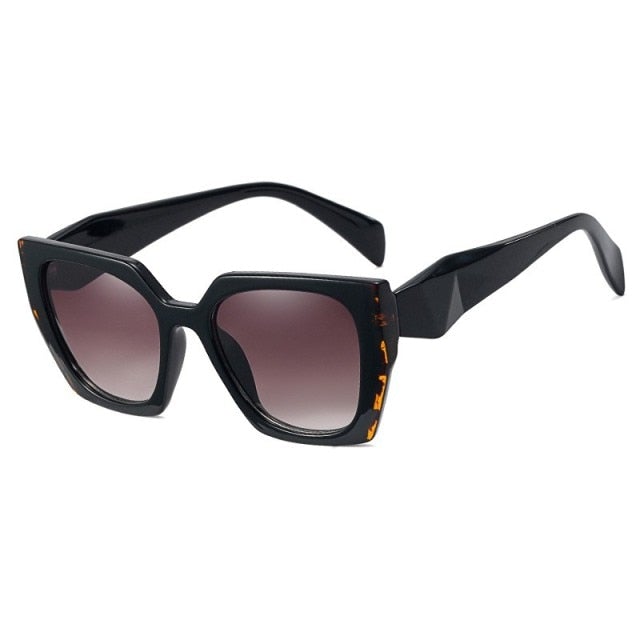 Oversized Vintage Black Lens Square Sunglasses