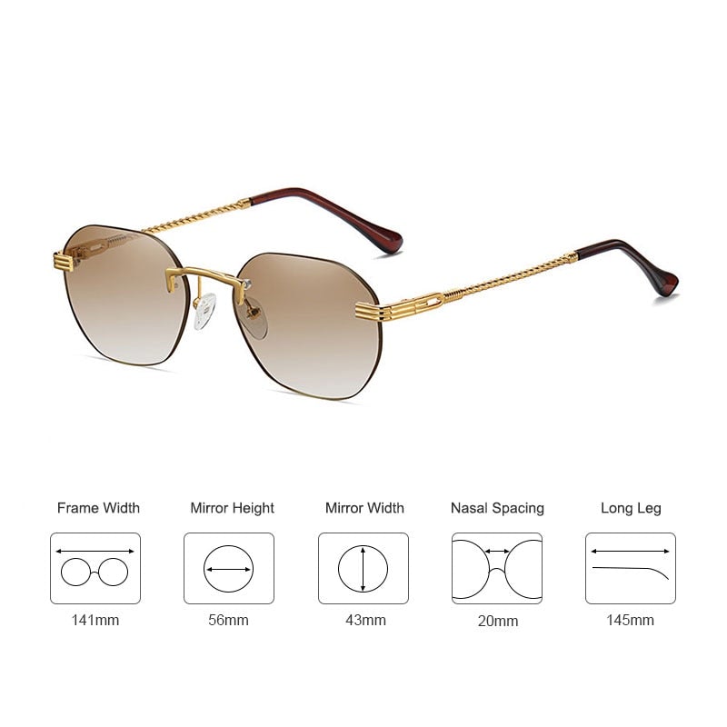 Rimless Retro Frameless Sunglasses