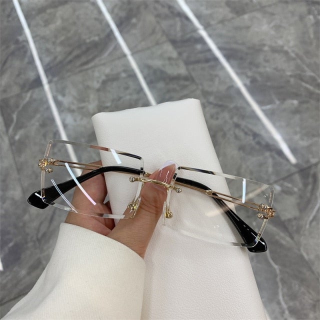 Vintage Frameless Gradient Square Sunglasses