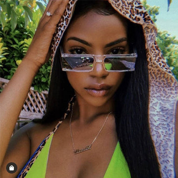Silver Mirror Square Sunglasses