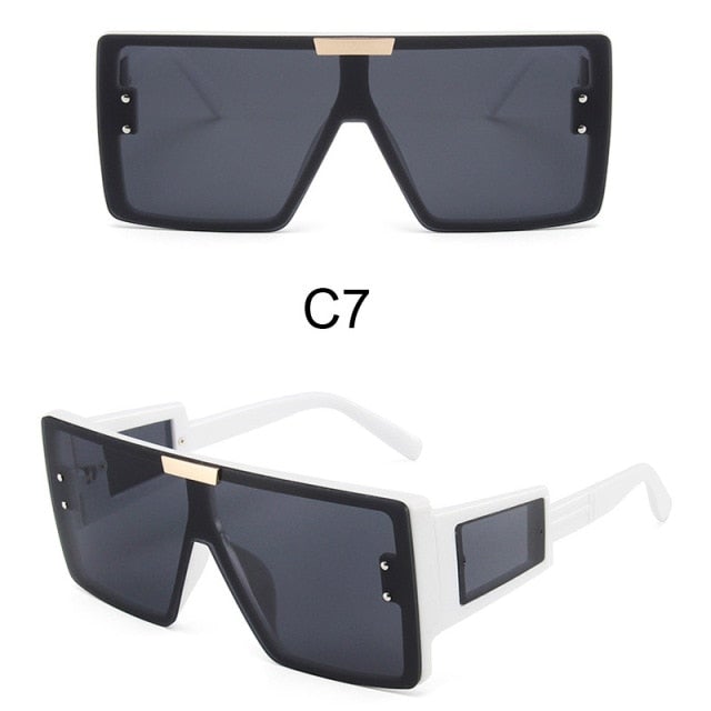 Big Frame Flat Top Gradient  Square Sunglasses