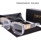 Oversized Retro Eyewear with Case Square Sunglasses