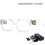 Oversized Retro Eyewear with Case Square Sunglasses