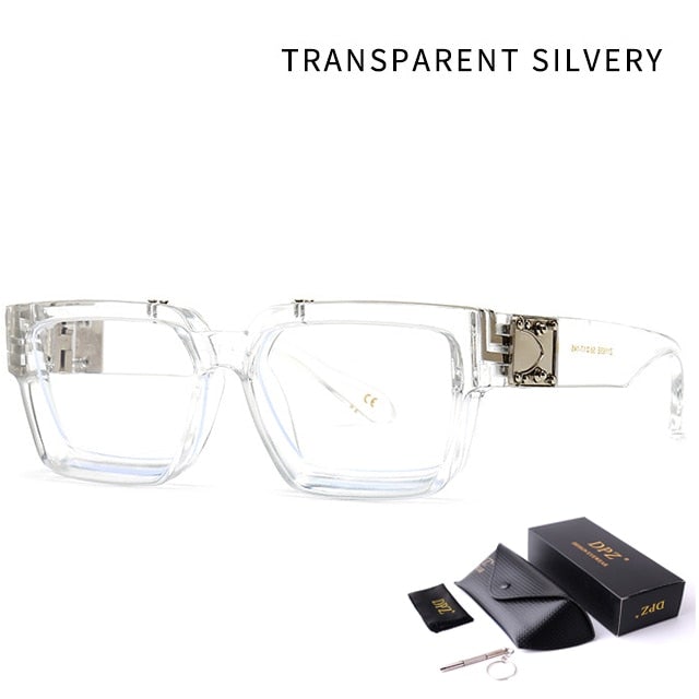 Oversized Retro Eyewear with Case Square Sunglasses
