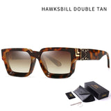 Oversized Retro Eyewear with Case Square Sunglasses