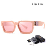 Oversized Retro Eyewear with Case Square Sunglasses
