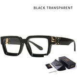 Oversized Retro Eyewear with Case Square Sunglasses