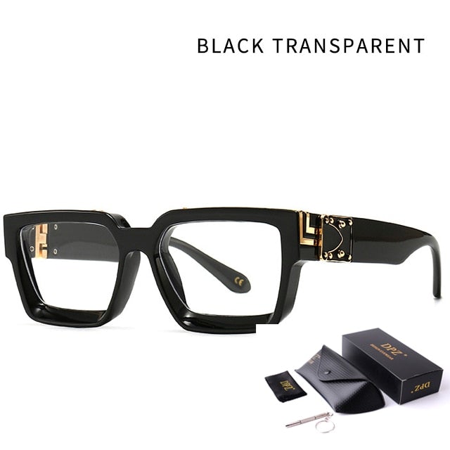 Oversized Retro Eyewear with Case Square Sunglasses