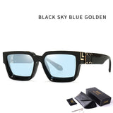 Oversized Retro Eyewear with Case Square Sunglasses