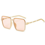 Metal Chain Frame Square Sun Glasses