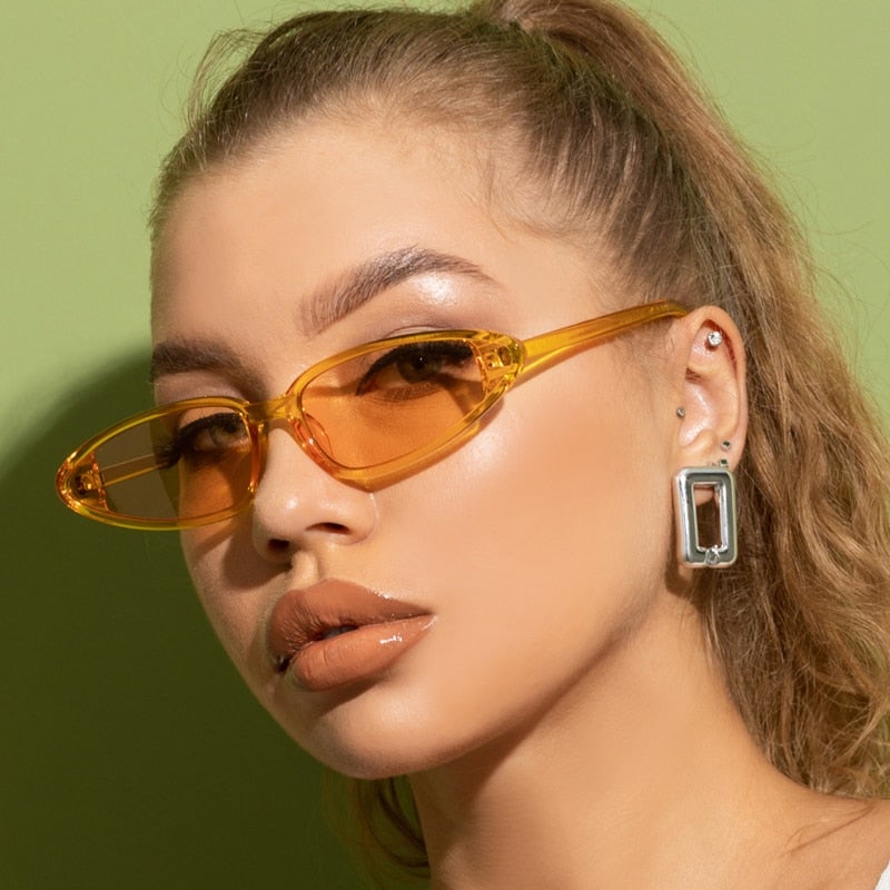 Candy Color Vintage Wide Cat Eye Sunglasses