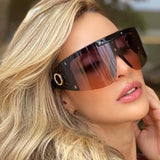 Eyewear Half Frames Gradient Visor Sunglasses