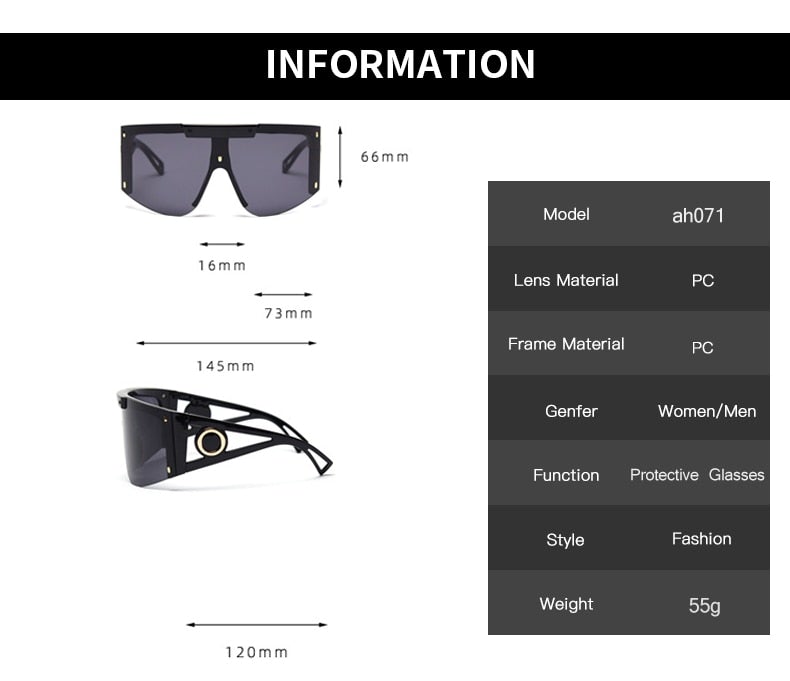 Eyewear Half Frames Gradient Visor Sunglasses