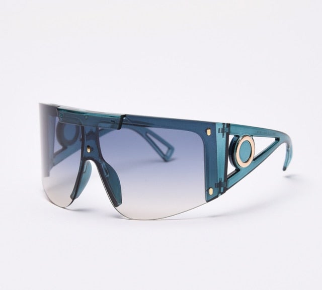 Eyewear Half Frames Gradient Visor Sunglasses