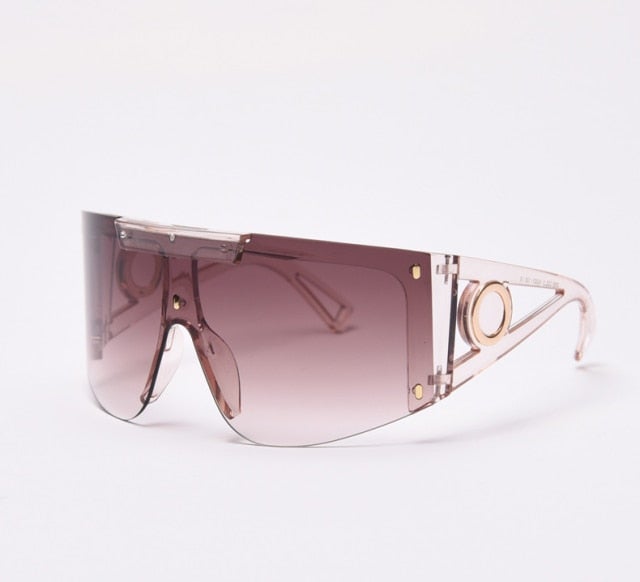 Eyewear Half Frames Gradient Visor Sunglasses