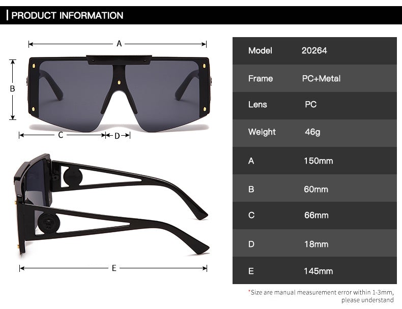 Big Frame Connected Visor Sunglasses