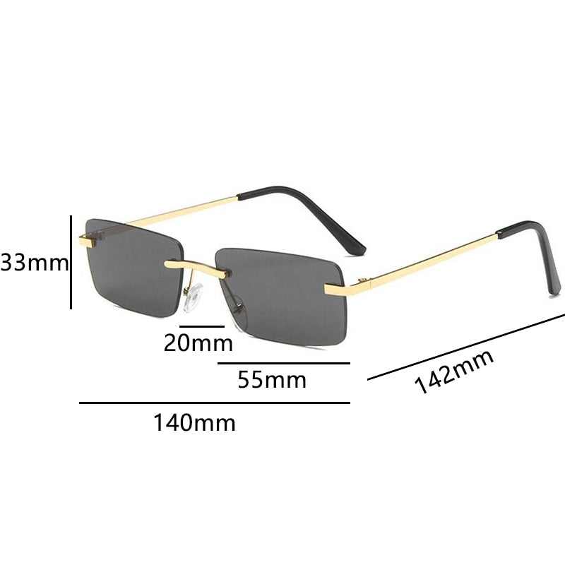 Stylish Rimless Gradient Square Sunglasses