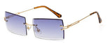 Alloy Frame Rimless Square Sunglasses