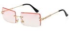 Alloy Frame Rimless Square Sunglasses